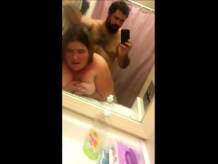 Amateur fattie rammed in the bathroom
