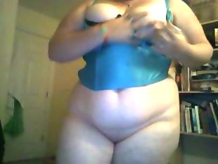 Fat teen masturbating on the bed