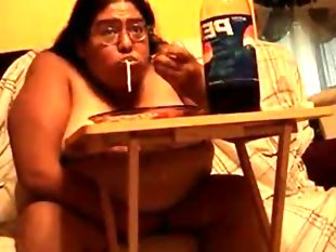 Fat pig alma smego stuffing her fat face