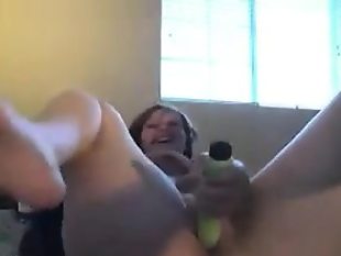 Cute cam chick with her toy