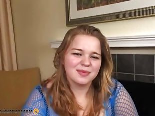 Fatty bitch fucked by two men