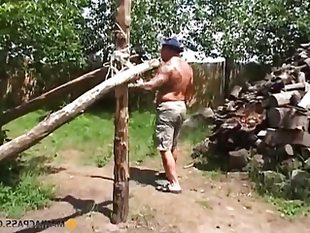 Among birches fucks plump woman