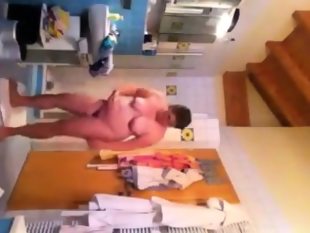 Bbw housewife marielle spied in the bathroom