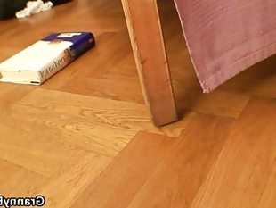 Busty bookworm bitch seduced into blowjob and cock