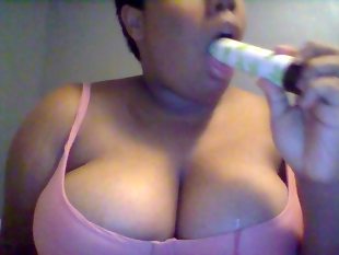 Sloppy dildo blowjob