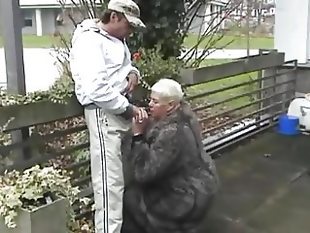 German fat woman sucking and fucking in public bmw