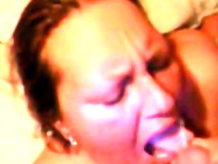 Pov blowjob with mature bbw begging for cum to